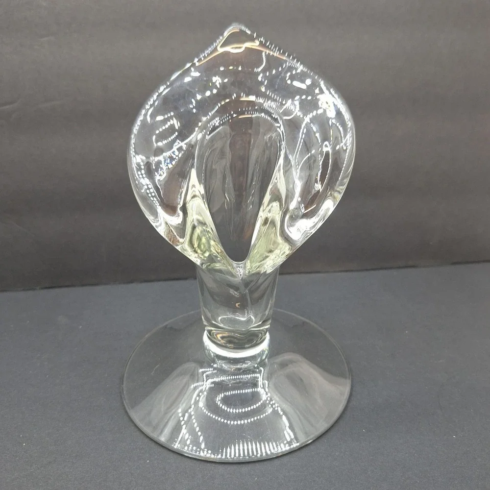 Vintage Cambridge Glass Clear Calla Lily Candlestick Holder Jack‎ In Pulpit
